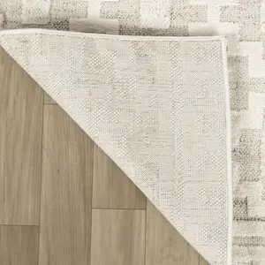 4' X 6' Cream and Beige Moroccan Area Rug