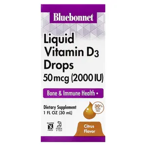 Bluebonnet Nutrition Liquid Vitamin D3 Drops, Citrus, 50 mcg (2,000 IU), 1 fl oz (30 ml)