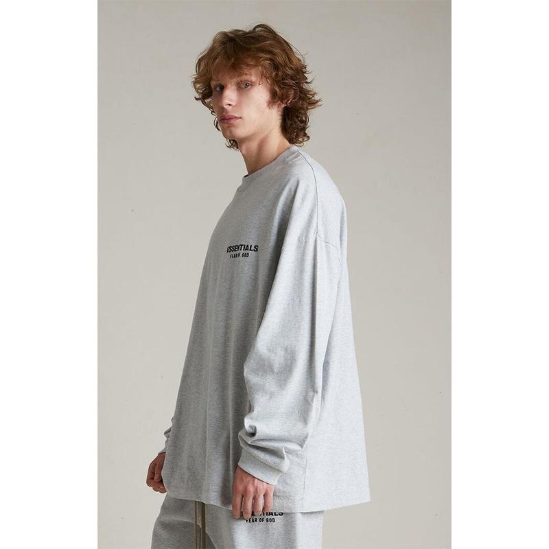 Fear of God ESSENTIALS Men's Light Heather Grey Long Sleeve T-Shirt