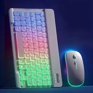 Ultra-Thin Backlit Wireless Keyboard And Mouse, Compatible with for Ipad, Android, Windows Phones/Tablets, English Keyboard And Mouse for Ipad