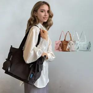 Women's Versatile Tote Bag with Double Top Handle and Removeable Adjustable Strap, Stylish Shoulder Bag with Side Pockets and a Small Purse for Daily Use and Travel