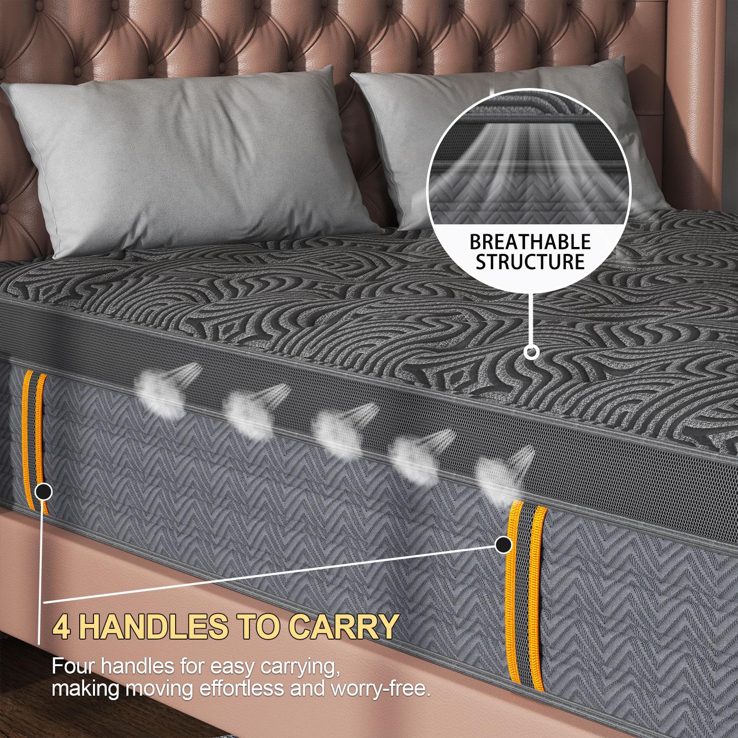 Gel Memory Foam  Hybrid Pocket Spring Twin Full Queen King Bed  In A Box, Euro Top Medium Firm For Back & Lumbar Support, Individual Pocket Spring Bed For Motion Isolation & Fiberglass Free mattress  clearance