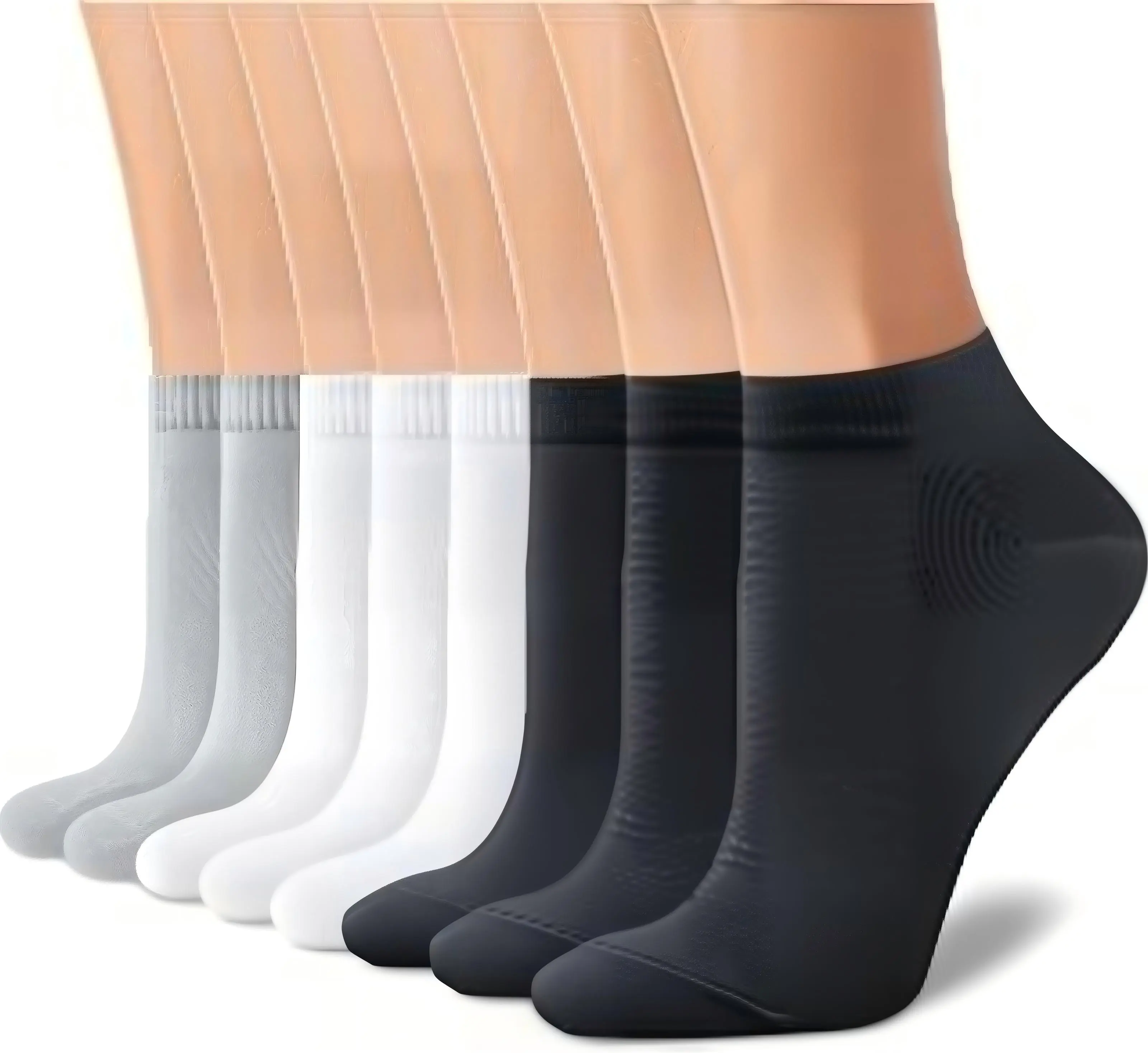 Woem's Women's Basic Polyester Ankle Socks - 30 Pairs Set, Unisex Solid Athletic Low-Cut, Cozy Comfortable Sweat-Absorbent Breathable Minimalist Casual Underwear, Pocket