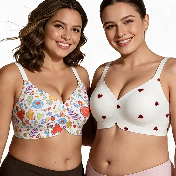 6PCS Plus Size Wireless Jelly Bras for Women, No Underwire Push Up Support Bra, Full Coverage Seamless Bras for Large Breasts, Supportive Lift Comfortable Everyday Bra