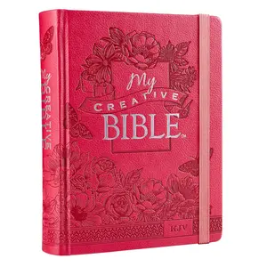KJV Holy Bible - My Creative Bible, Faux Leather Hardcover with Ribbon Marker, King James Version, Bright Pink with Elastic Closure