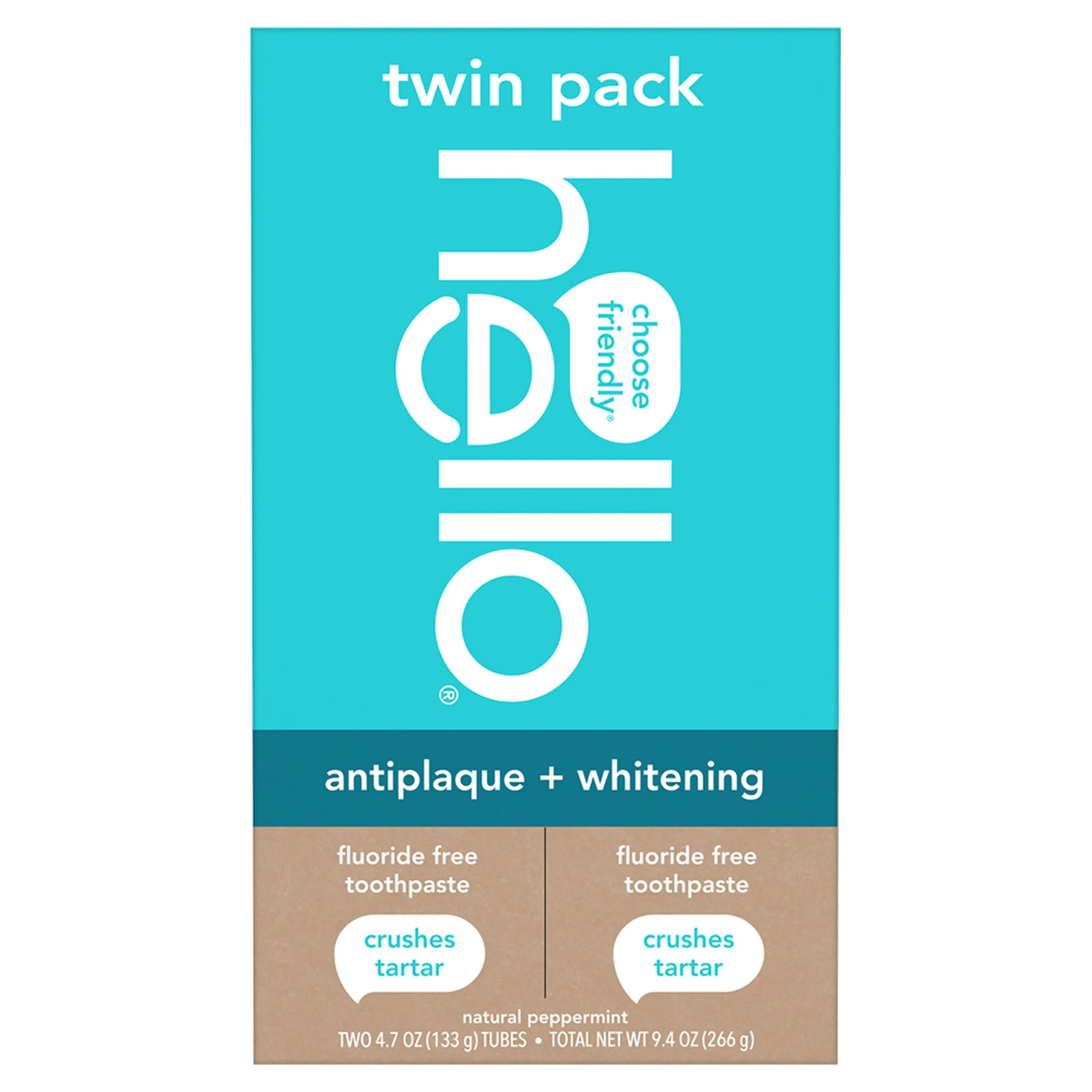 hello antiplaque + whitening fluoride free toothpaste twin pack hello antiplaque + whitening fluoride free toothpaste twin pack