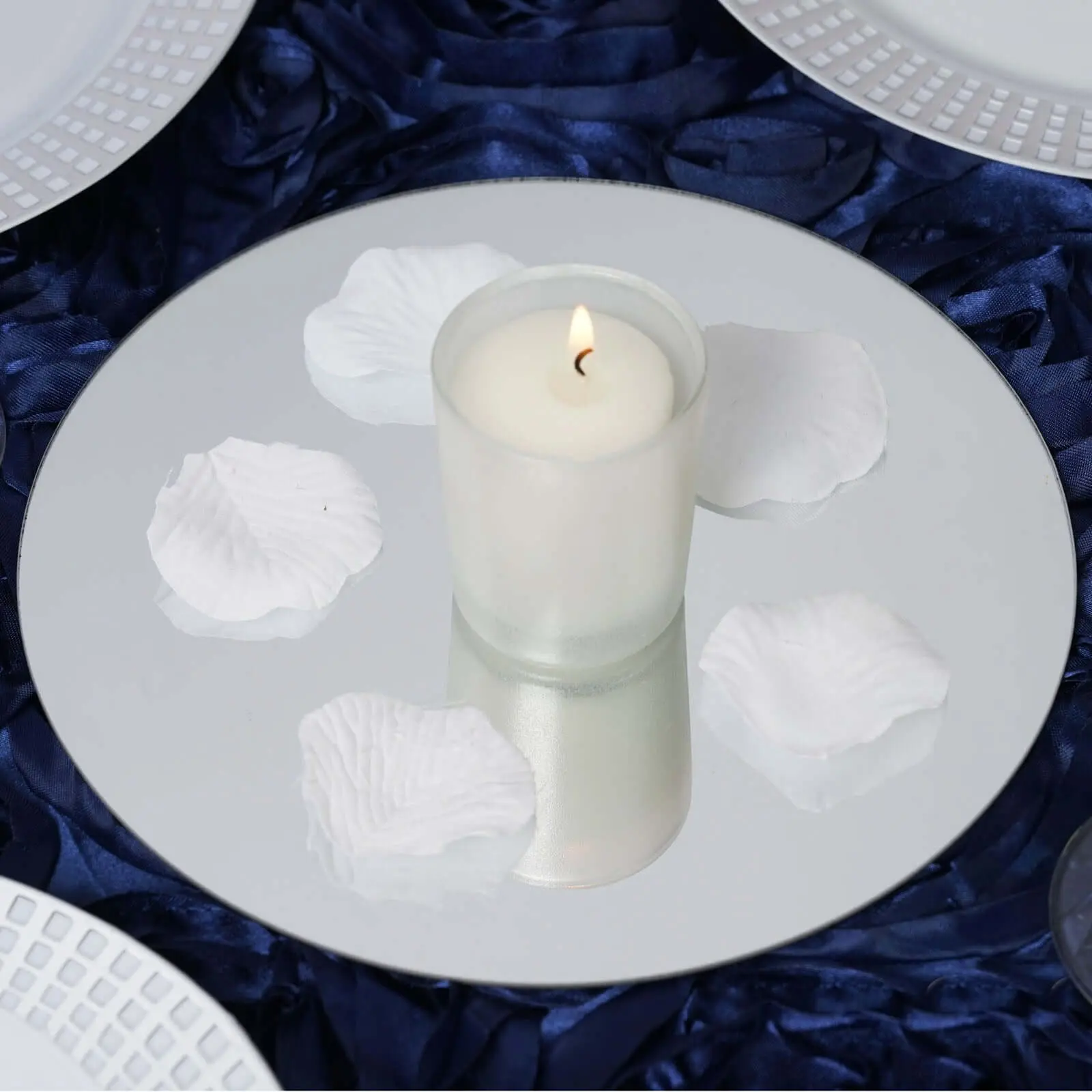 6-Pack Glass Mirror Table Centerpiece 8" Round Hanging Wall Decor - Reflective Event Decorations