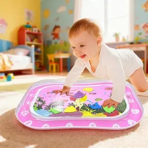 Baby Crawling Pad Water Mat Inflatable Belly Time Game Pad, Dual-Use Cold Hot Learning Toy for Infants, Promotes Development Baby Gift, Tummy Time Mat