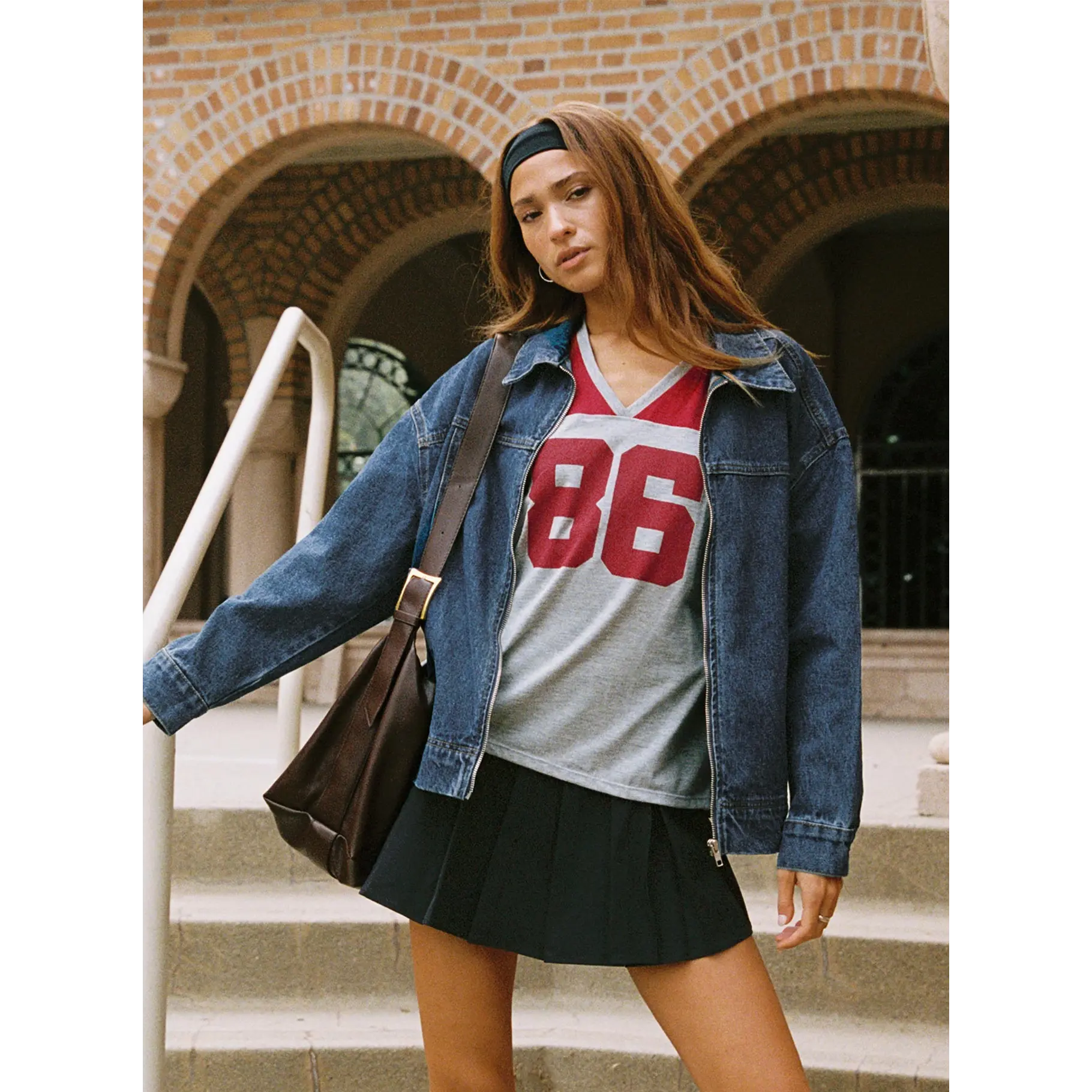 Goldsmith Denim Bomber Jacket Mid Wash