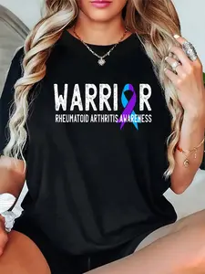 100% Cotton Warrior Survivor Rheumatoid Arthritis Awareness Month Ribbon T-Shirt