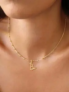 Stainless Steel Alphabet Pendant Necklace, Letter Charm Chain Necklace, Fashion Jewelry for Everyday Wear