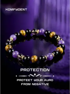 Minimalist Adjustable Bracelet for Women, Natural Tiger's Eye Obsidian Amethyst Crystal, Daily Wear, Mother's Day Easter Gift