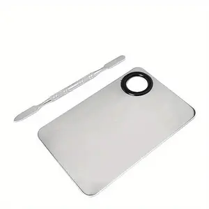 Stainless Steel Mixing Palette & Spatula Set, Makeup Mixing Palette & Spatula, Artist Tool for Mixing Foundation Nail Art