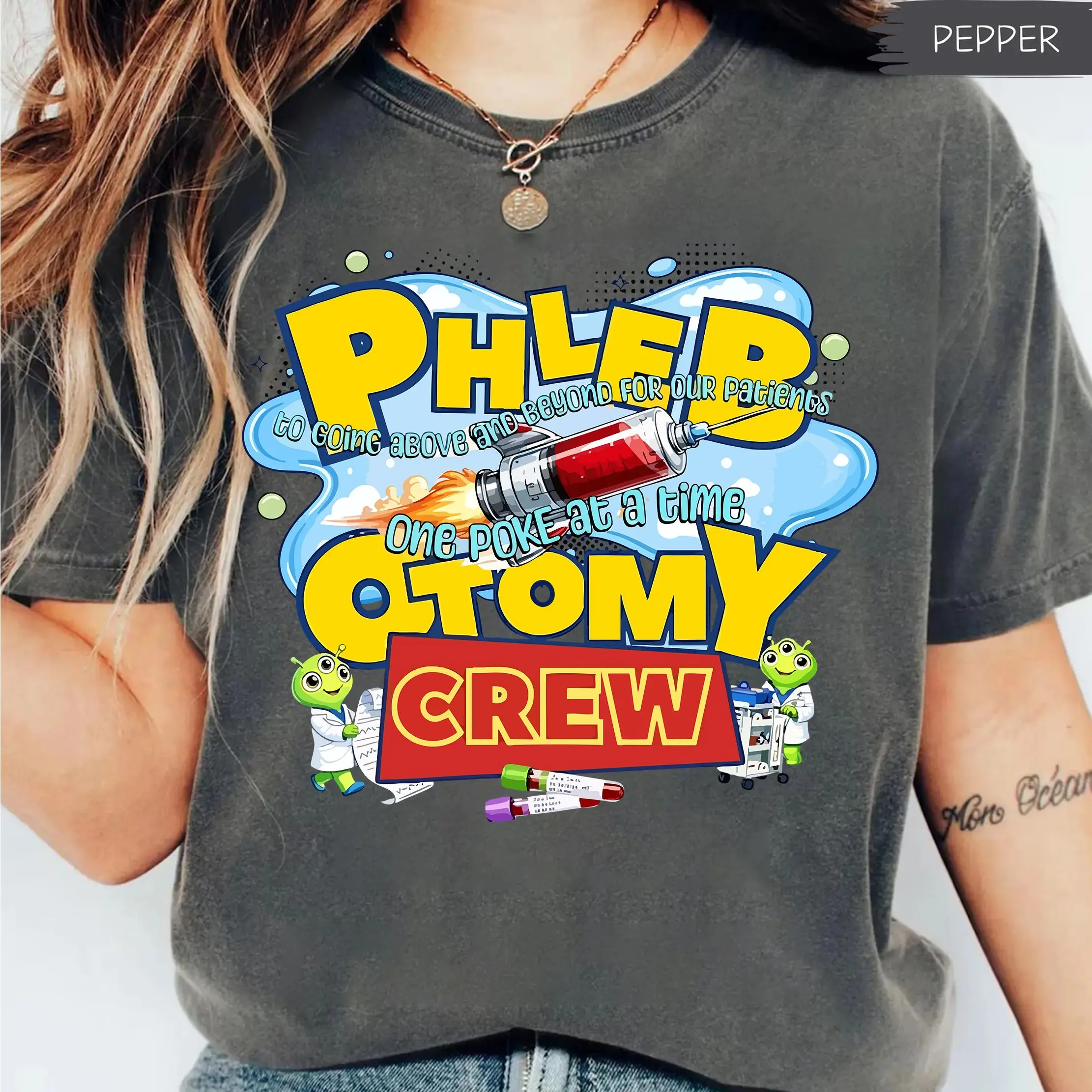 Comfort Colors Phlebotomy Crew Medical Lab Tech Phlebotomist Lab Week 2026 Shirt, Funny Lab Tech Science Laboratory Assistant Graphic Tee