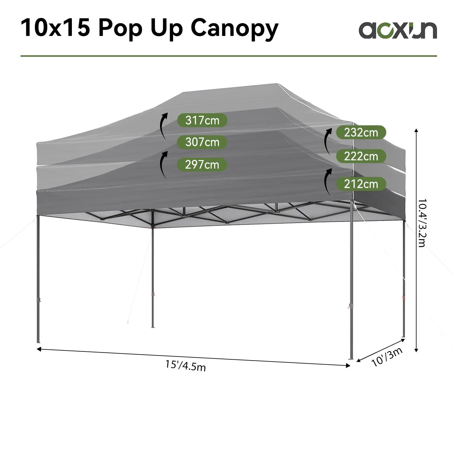 10x15 Without Sidewalls/Gray
