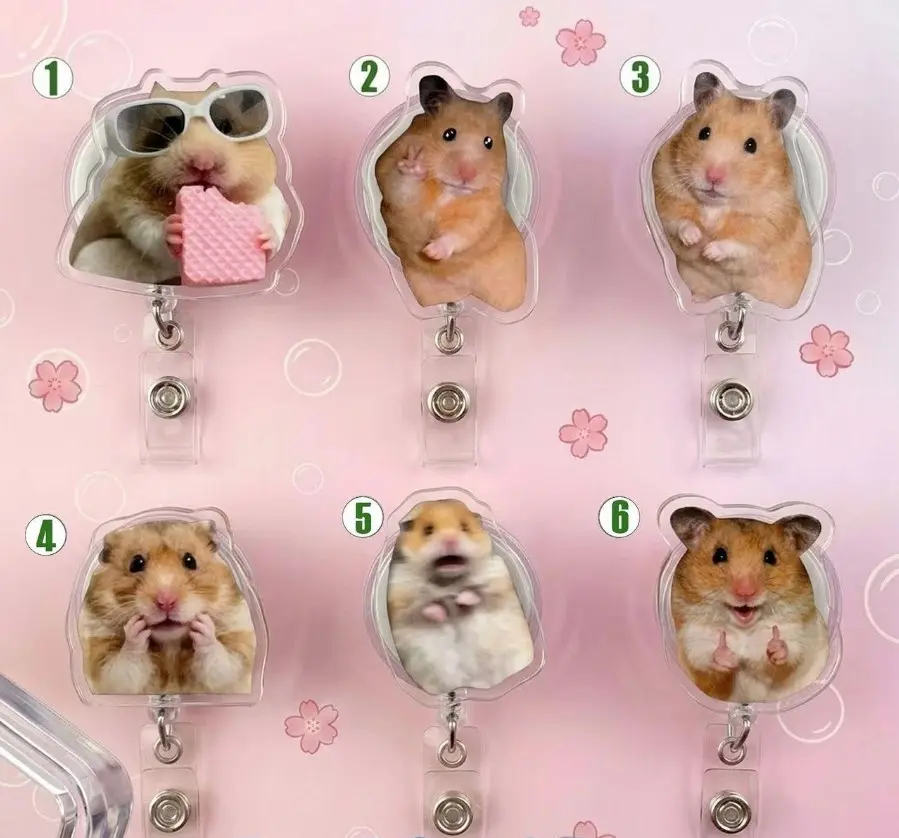 Funny Hamster Meme Badge Reel, Cute Nurse Badge Holder, Sarcastic Office Badge Reel, Healthcare Gift