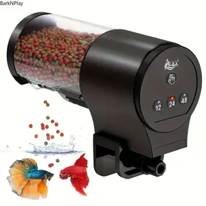 Automatic Aquarium Fish Feeder with 12H/24H/48H Timer, 110ml Large Capacity Battery-Powered Fish Food Dispenser with Manual and Auto Feeding Modes for Fish Tanks and Aquariums