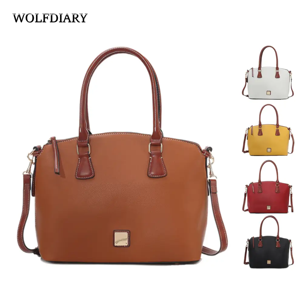 WOLFDIARY Exquisite Top Handle Zipper Handbag Fashionable Avant-garde Women's Textured PU Leather Bag Eye-catching Color Block Design for Daily Style