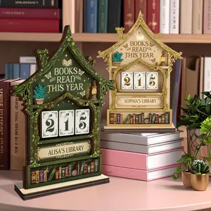 Mystical Books Read Tracker - Custom Name Fairy Tale Wooden Reading Counter, Bookish Decor, Gift for Book Lovers