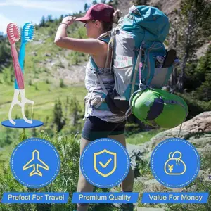 26/52 PCS 5-in-1 Mini Brushes Disposable Toothbrushes with Toothpaste and Pick, Individually Wrapped, Portable On The Go Toothbrush for Work Travel Non-Medical - 4 Flavors