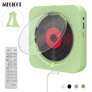 MEGICOT Wall Mounted CD-Player, Portable Music Player with Dust Cover & Remote Control, Support FM Radio USB Flash Micro SD AUX Play, Bluetooth-compatible 5.0 Wireless CD-Player