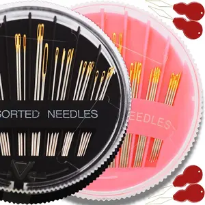 60Pack Sewing Needles for Hand Sewing Repair, 6 Sizes Assorted Needles with 4 Threaders, Hand Sewing Needles, Large Eye Stitching Needles, Embroidery Needles, Sewing Sharp Needles(Pink&Black 60PCS)