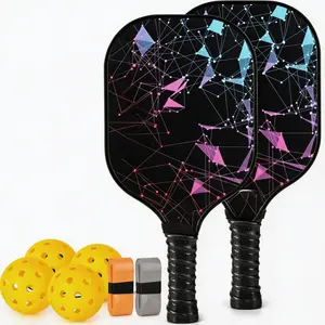 Gift Outdoor Sports Games Fiberglass Surface Pickleball Set with Pickleball Rackets, Pickleball Paddles Set ​for Men Women