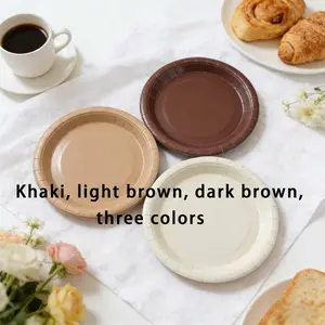 36pcs Disposable Paper Plates Set, 7 Inch (, Light, Dark ), Party Use, Reusable, Camping, Wedding, Holiday Decorations