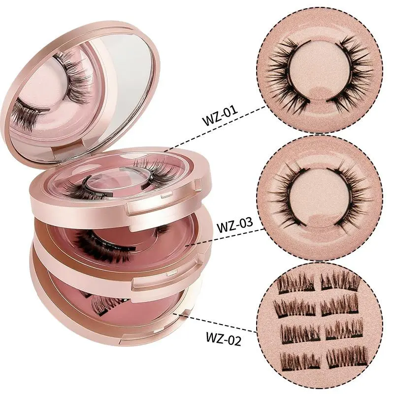 magnetic eyelashes with clips, magnet eyelashes 3-pair set, segmented eyelashes full upper lashes and half eyelash beauty makeup