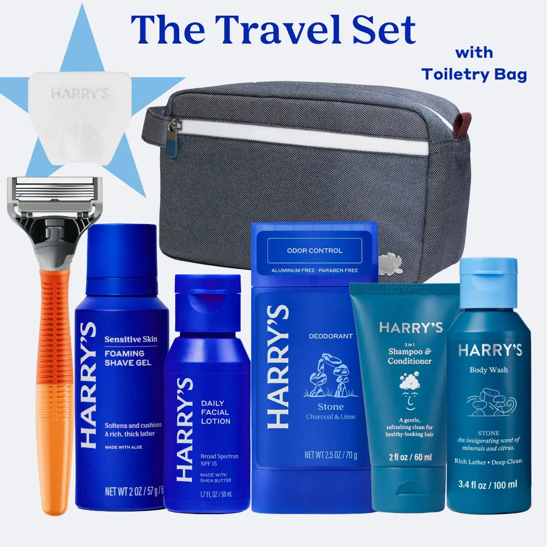 Harry's TSA Travel Set with Razor, Travel Size Skincare, Bodycare, and Toiletry Bag Harry's TSA Travel Set with Razor, Travel Size Skincare, Bodycare, and Toiletry Bag