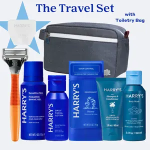 Harry's TSA Travel Set with Razor, Travel Size Skincare,  Bodycare, and Toiletry Bag