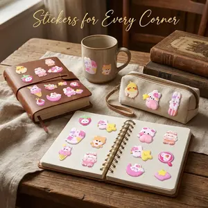 3D Cartoon Bunny Stickers, High-Quality Embossed Decals for Scrapbooks, Notebooks, Phone Decorations, Perfect for Crafting