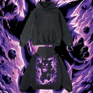 AnimeClothing Limited GenG4r- PKM#1 anime Hoodie Tshirt Acid Washed Heavyweight Cotton Tshirt, 100% Cotton retro Washed anime t-shirt, vintage streetwear tee, Y2K graphic top