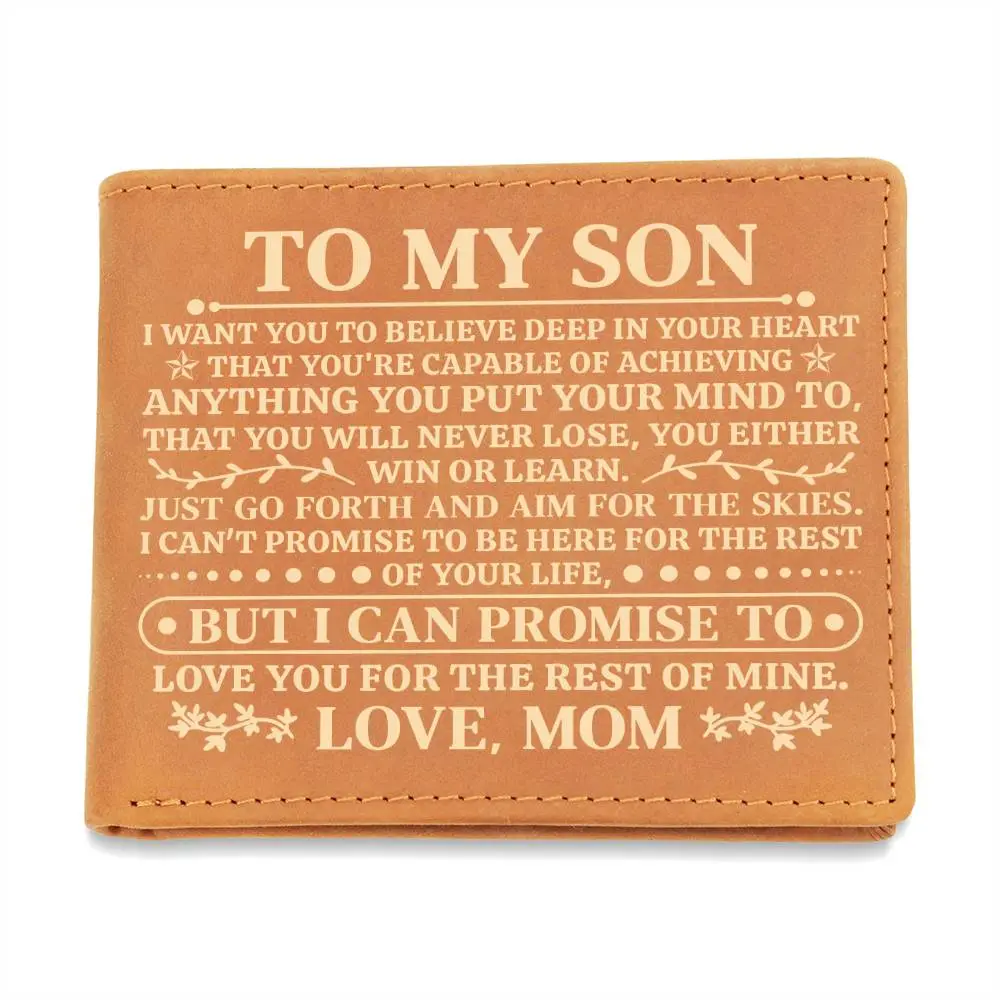 To My Son Promise (Yellow) – Leather Wallet