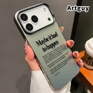 Phone Case for iPhone 17 Pro Max 16 Plus 15 14 13 12 11 Air E Divine Necessity Poem Pattern Full Body Protection Anti-Scratch PC Smartphone Cover