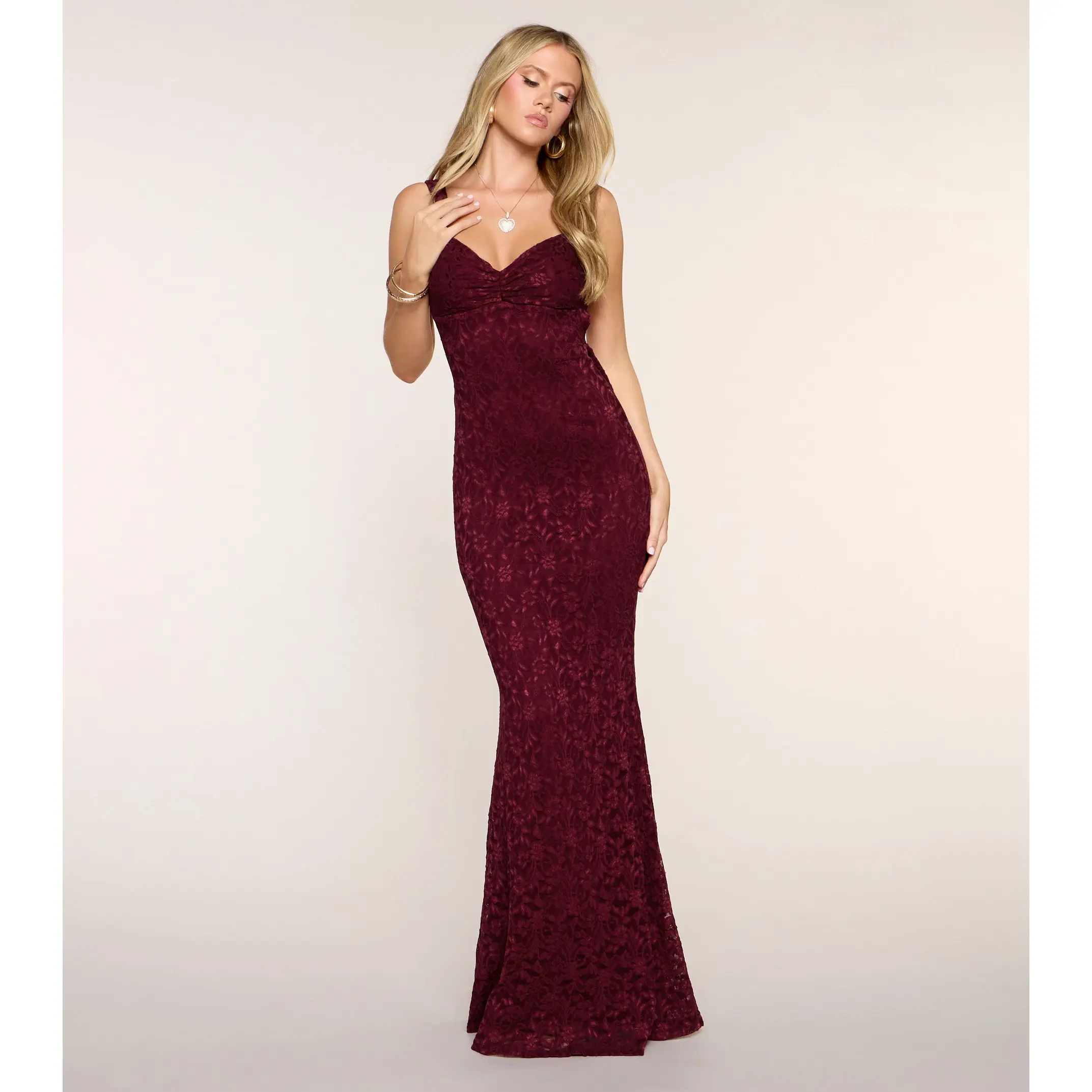 Juliette Lace Bow Open Back Formal Dress