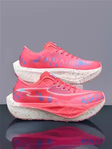 Unisex Multicolor Fluorescent Casual Running Shoes, Night Glow Effect, Anti-Slip Sole, Unique Color Combination, Student Campus Night Run, Sporty Running Shoes, Outdoor Running Shoes