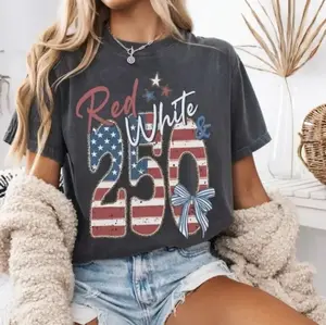 Comfort Colors 250th Anniversary Shirt, Red White And Blue 250 Tee, 4th Of July Shirt, USA America Shirt, Trending 4th of July Day Tee, Casual Outfit, Comfortable Menswear & Womenswear Top, Perfect Gift For Men and Women