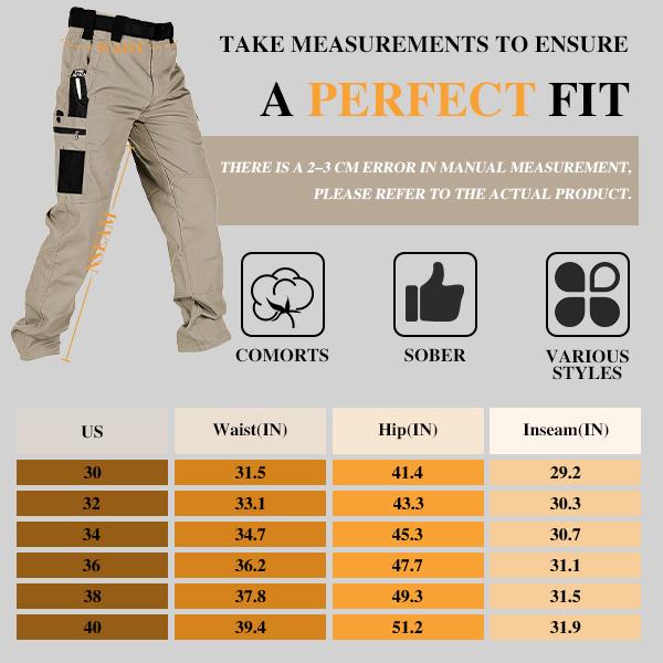 HOMUG Men's Solid Color Tactical Work Pants,230g/m² new fabric，with Multiple Pockets and Zipper Closures, Durable Outdoor Training Pants, Available in Multiple Colors, Fishing, outdoor activities, work, hiking, camping，Suitable for Spring and Autumn Wear.