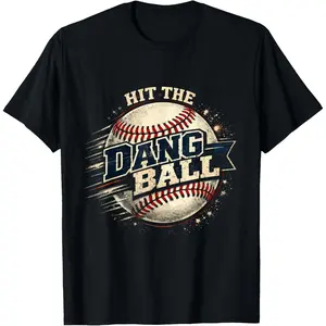 100%cotton Hit The Dang Ball Vintage Baseball Coach Mom Dad Boys Girls T-Shirt
