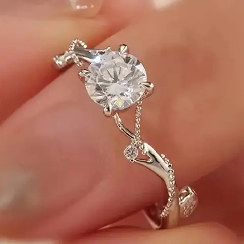1 Piece Elegant Rhinestone Decorated Solitaire Ring, Elegant Everyday Ring for Women & Girls, Fashion Jewelry for Party, Daily Clothing Decor, Trendy All-match & Exquisite Jewelry for Birthday Gift