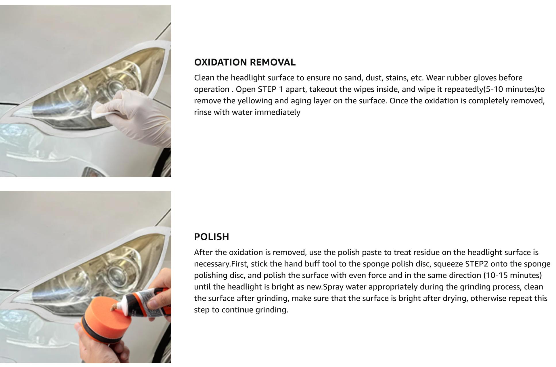 Visbella Auto Vehicle Headlight Restoration Kit, DIY Car Care Electric Repair Kit to Restore Oxidation Hazy Yellow Scratch for Headlights, Taillights, Fog or Directional Lights (Electric Solution)