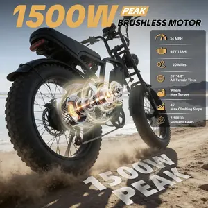 Hieha 2026 New Generation Smart Electric Bike (Ebikes) – 1500W High-Speed Motor, 34MPH Top Speed, CarPlay Display, Dual HD Cameras, APP Integration, Waterproof All-Terrain Off-Road Bike #fathersdaygift