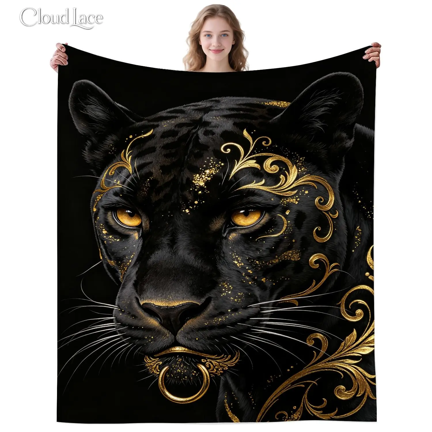 Black Panther Blanket Cozy Fleece Throw Ultra Soft Flannel Blanket Wild Animal Lover Gift Sentimental Gift Birthday Present Christmas Gift Long Distance Gift Keepsake Gift For Her Him Home Decor Boho Cottagecore Pastel Goth All Season Machine Washable