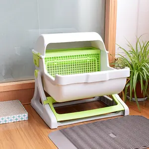 Semi-automatic cat litter box