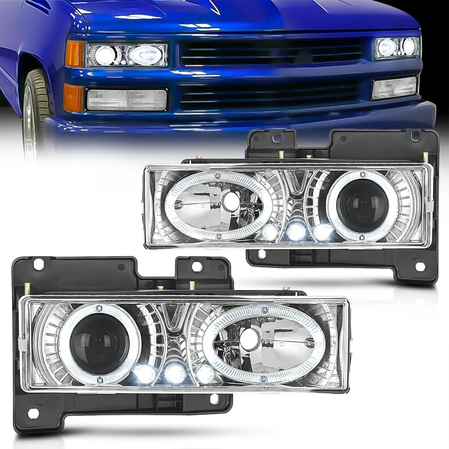 Nilight UV-Resistant LED Projector Headlight Kit, Car LED Lights for 1988-1998 C Series, GMC Sierra, Blazer, Yukon, 1994-1999 Tahoe, Suburban Pickup Truck Front Automotive Lights