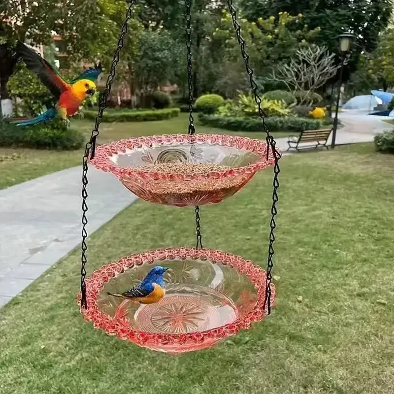 Double Layer Hanging Bird Feeder, Outdoor Bird Feeding Tool, Bird Bath Tool, Balcony Garden Hummingbird Feeder, Bird Feeding Tool, Bird Feeding Station Double Layer Hanging Bird Feeder, Outdoor Bird Feeding Tool, Bird Bath Tool, Balcony Garden Hummingbird Feeder, Bird Feeding Tool, Bird Feeding Station