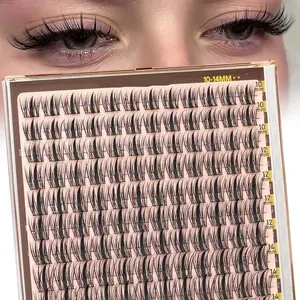 Natural False Eyelash Clusters, Elf Style Lashes Extension 10/12/14mm, Comic Style C Curve Thin False Lashes, DIY Personal Lash Extensions