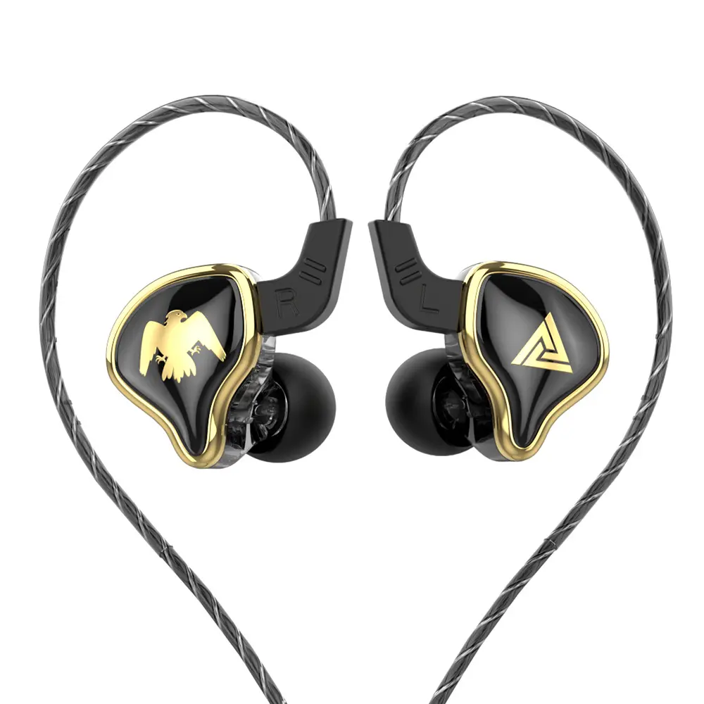 QKZ-AK6 AERS Monitoring Level In-ear Dynamic Transducer Wired Earphones, with  High-end Dynamic Voice Coil Unit, Dip Adhesive Resin Process, 10mm large-sized Driver Unit, PET Nano Level Diaphragms, for Mobile Phone & Computer & Games & 3.5mm Audio Jack