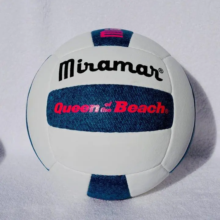 Queen of the Beach® | MIRAMAR® QOTB-S "Snow Denim" PRO-VL Official Tournament Volleyball – Hand-Stitched Pro Synthetic Leather | 5-Star Rated Ball of Champions